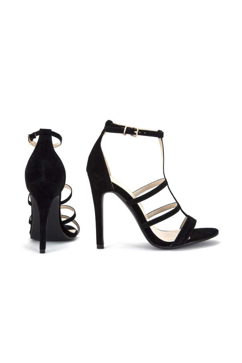 Alisa - Black strappy heels