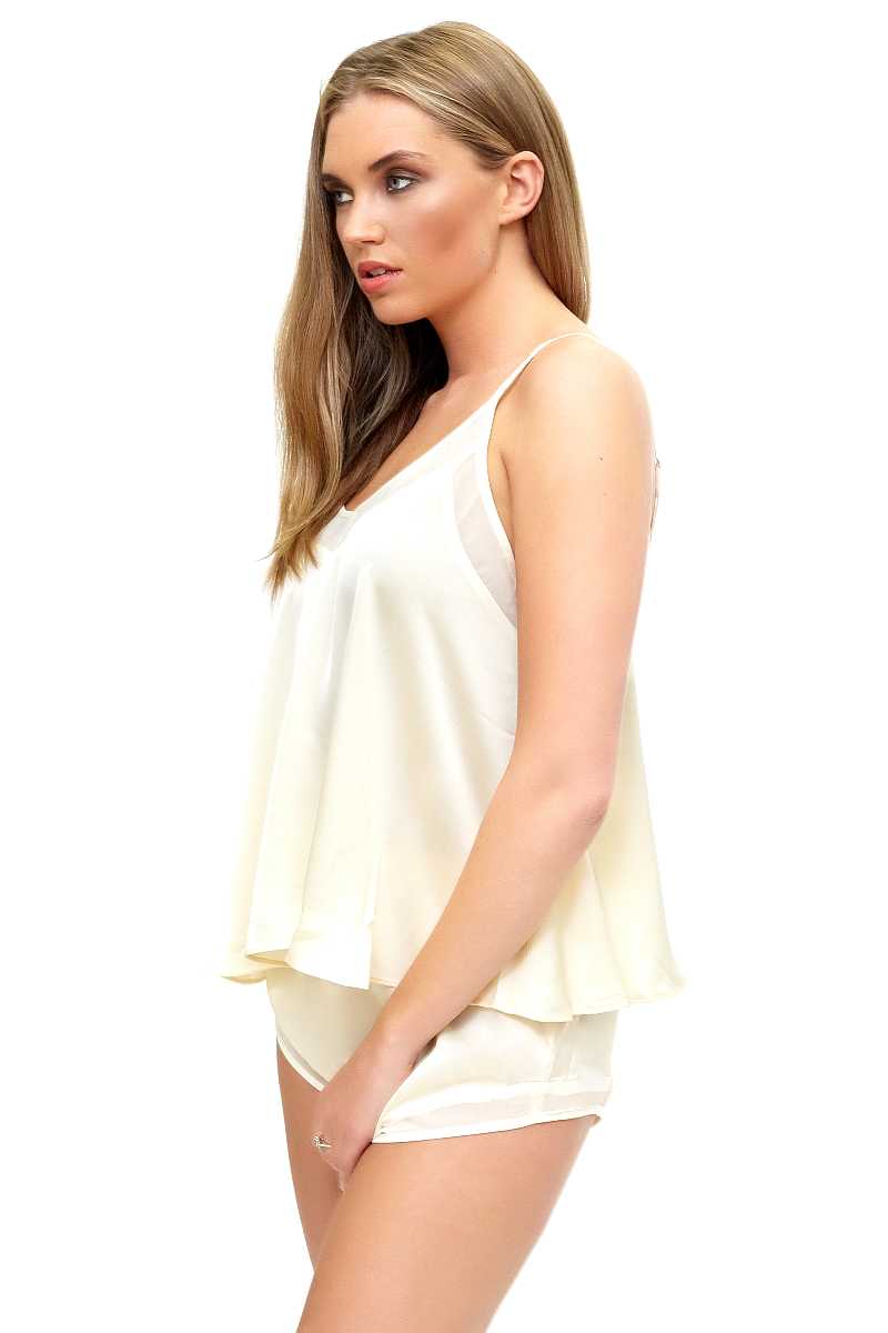 Cream silk cami Night wear set