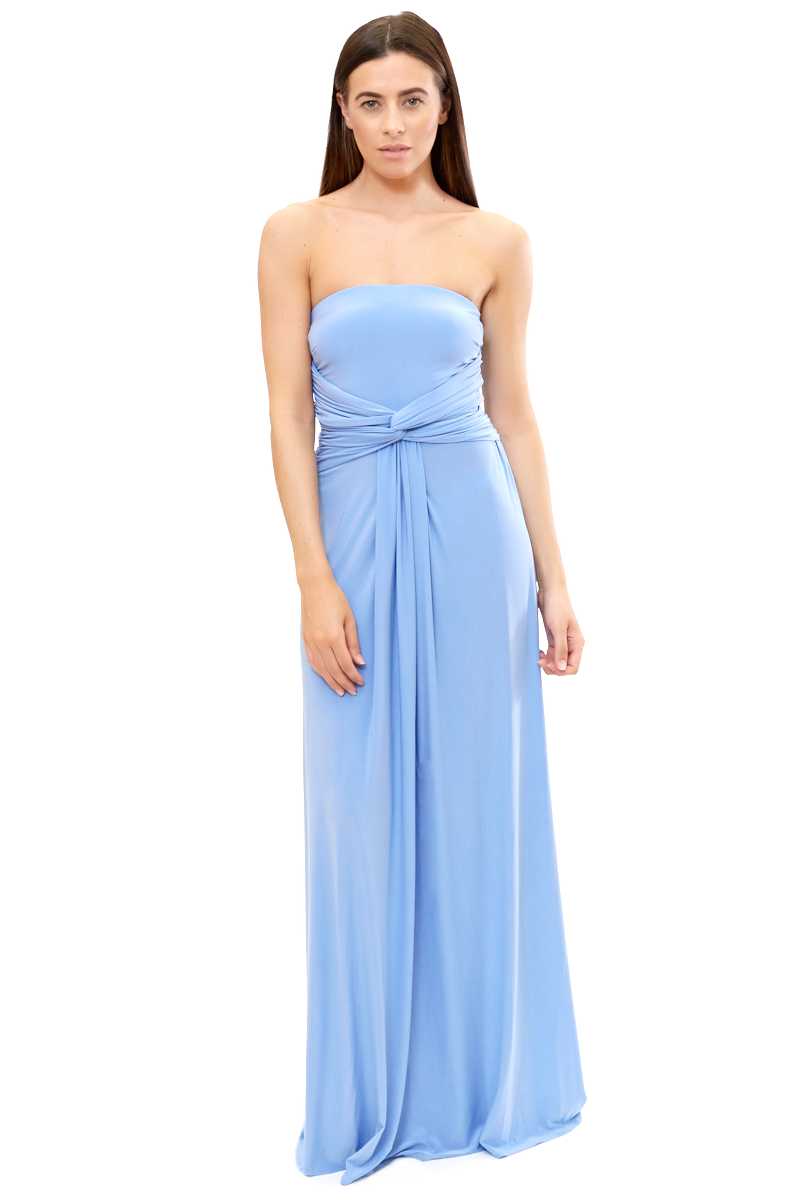 Leliana - blue bandeau jersey maxi dress 