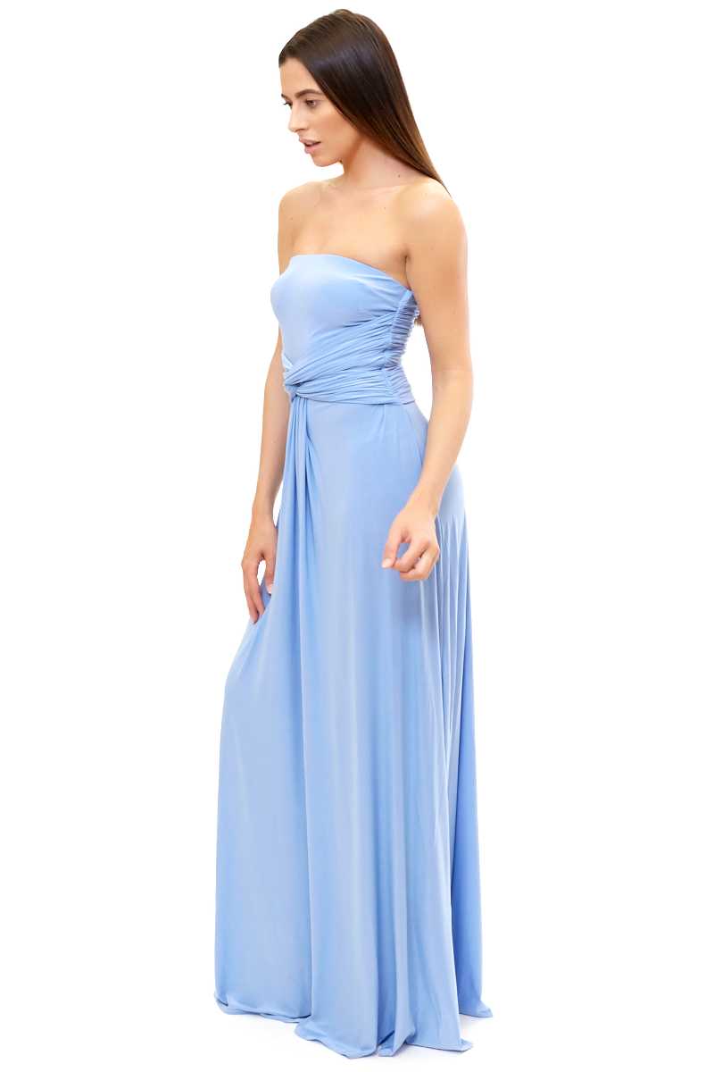 Leliana - blue bandeau jersey maxi dress