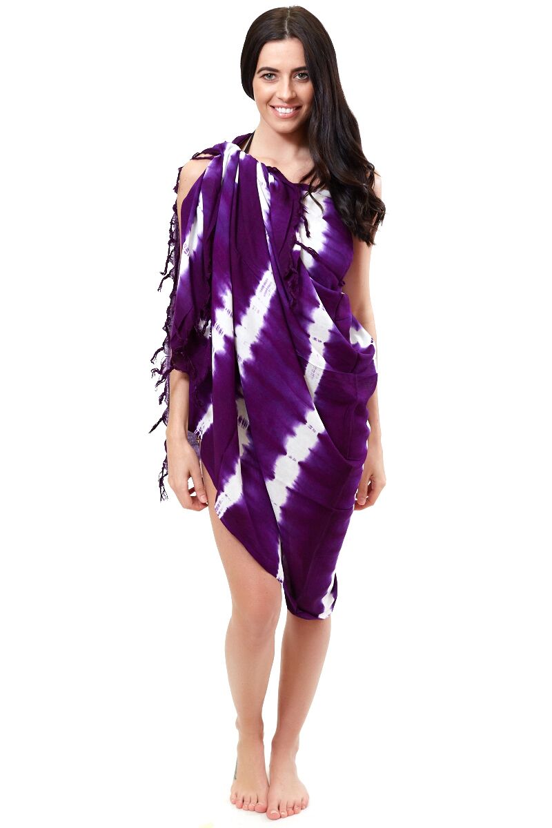 Lila - Purple tie dye beach wrap
