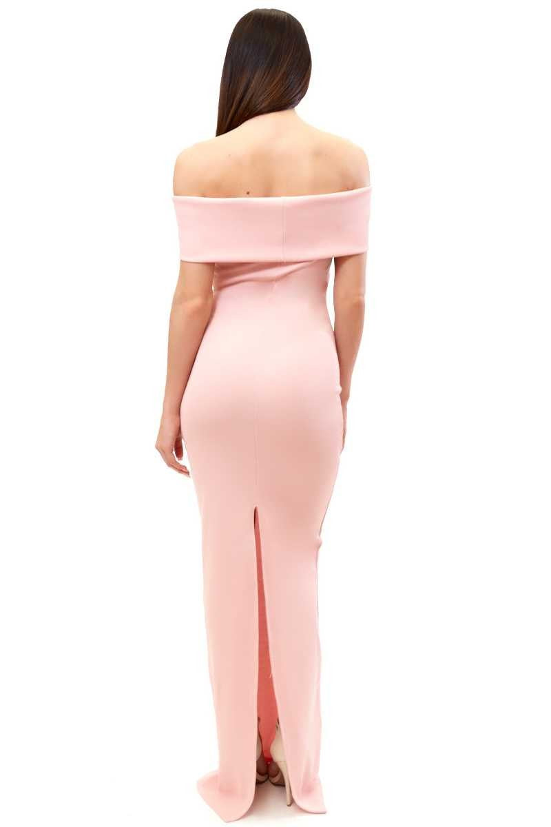 Lucie - Pink Bardot Maxi Dress