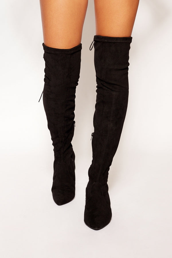 Vintage lace up boots european style bandage above knee boots cheap