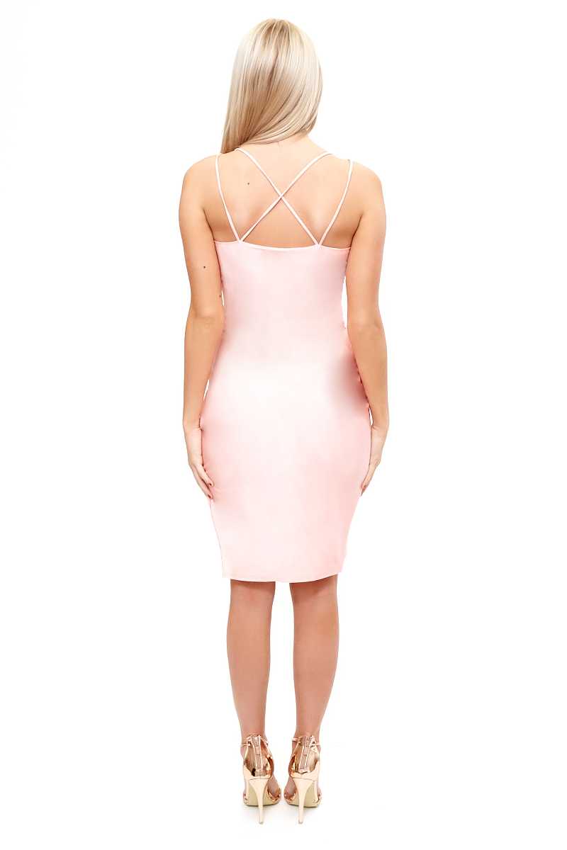 Lilith - Pink Cami Gathered Wrap Dress