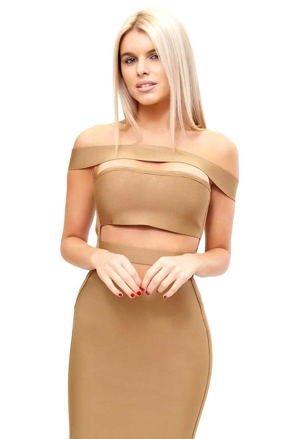 Keisha - olive green bandage dress