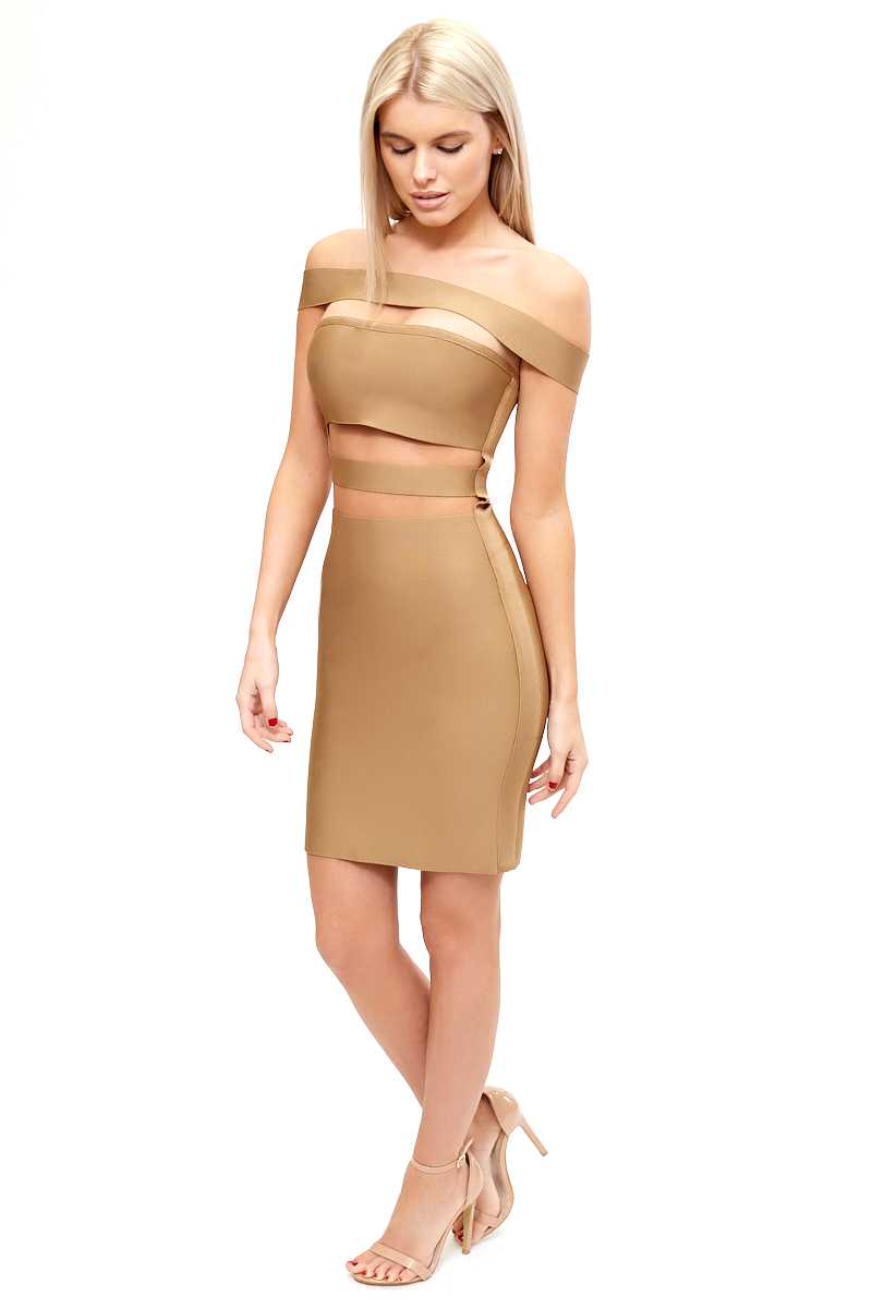 Keisha - olive green bandage dress