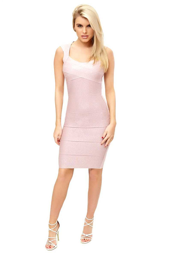 Louella - Pink Open Back Body-con Dress