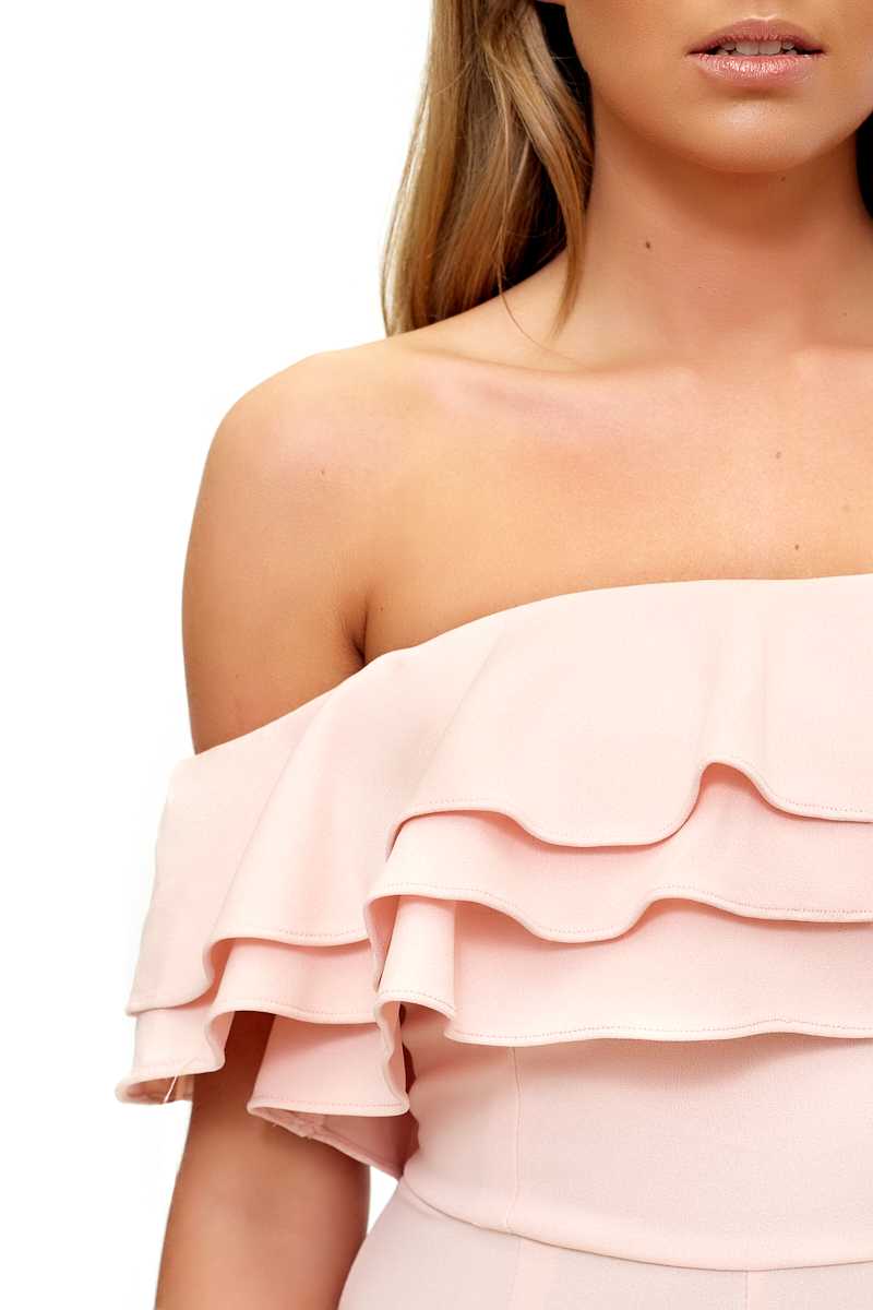 Coriane - Pink Layered Off The Shoulder Jumpsuit