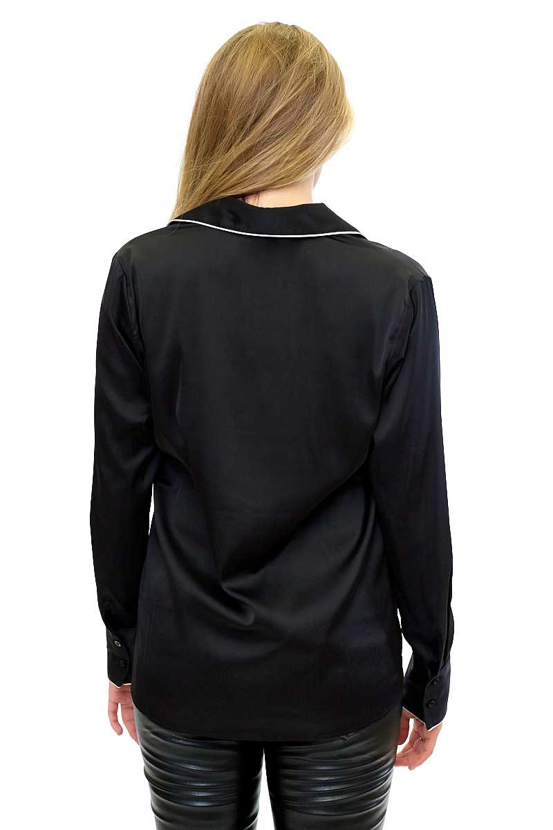 Amilie - Black Satin Shirt