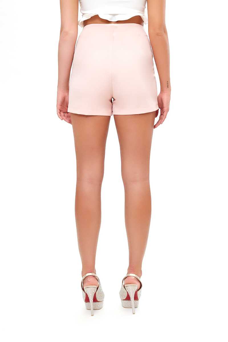 Samia - Pink Gold Button Tailored Shorts