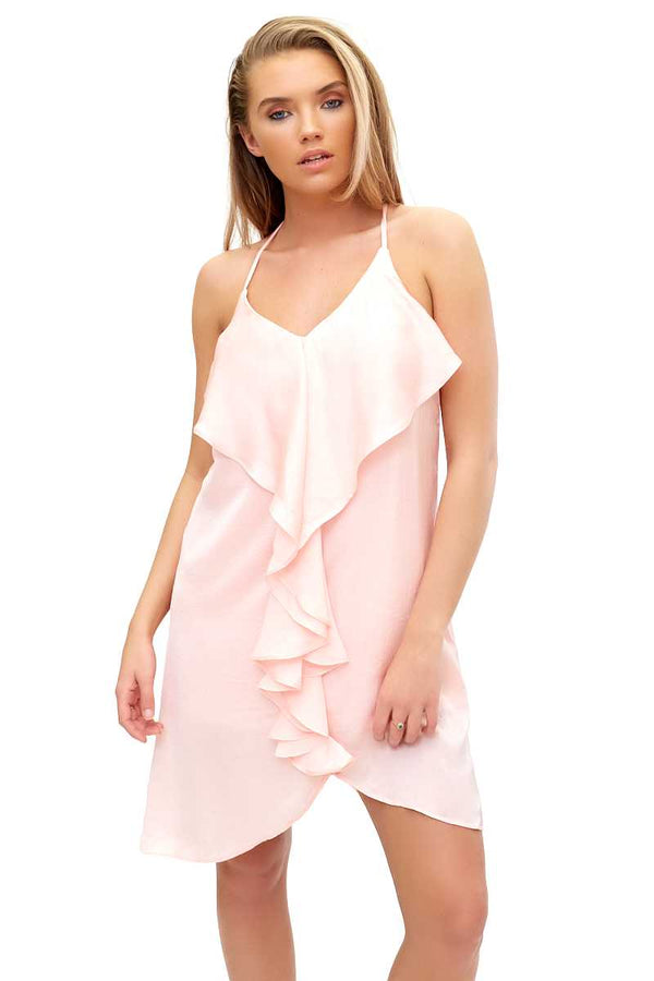 Francessia - Pink Frill Shift Dress