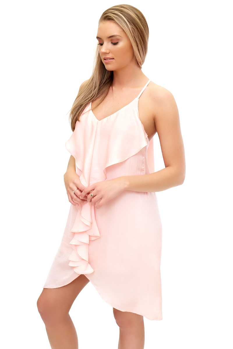 Francessia - Pink Frill Shift Dress