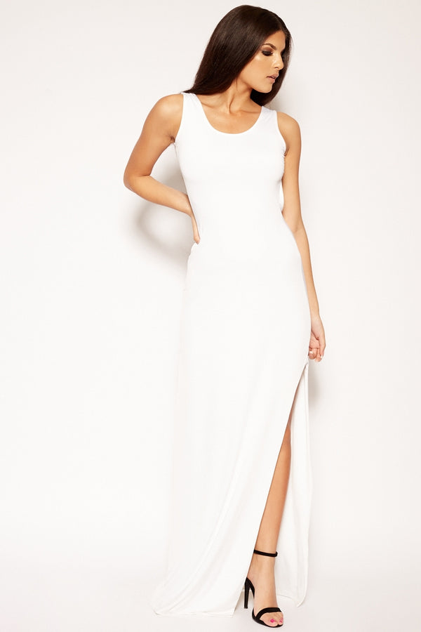 Cyprus - White Backless Maxi Dress