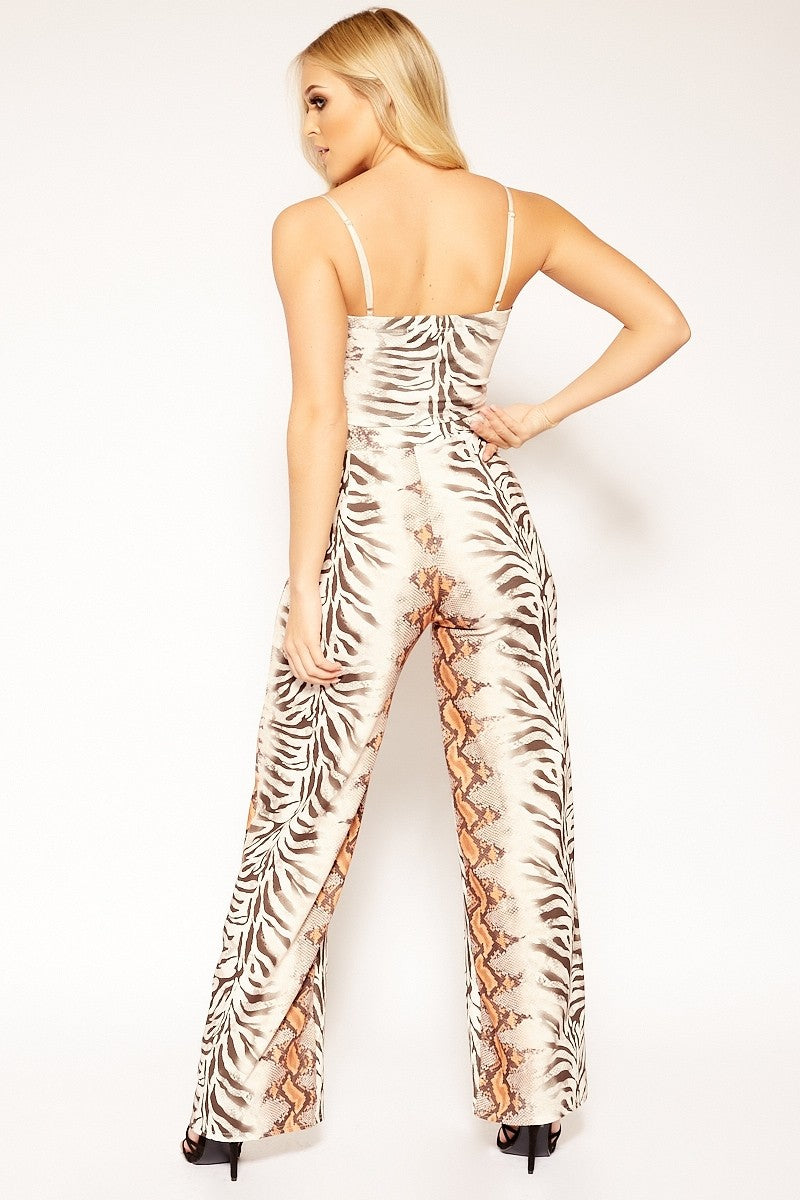 Annica - Zebra Crop Bandeau & Trouser Two Piece Set