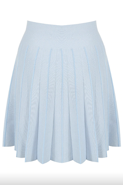 Kimberly - Pale Blue Pleated High Waisted Skirt