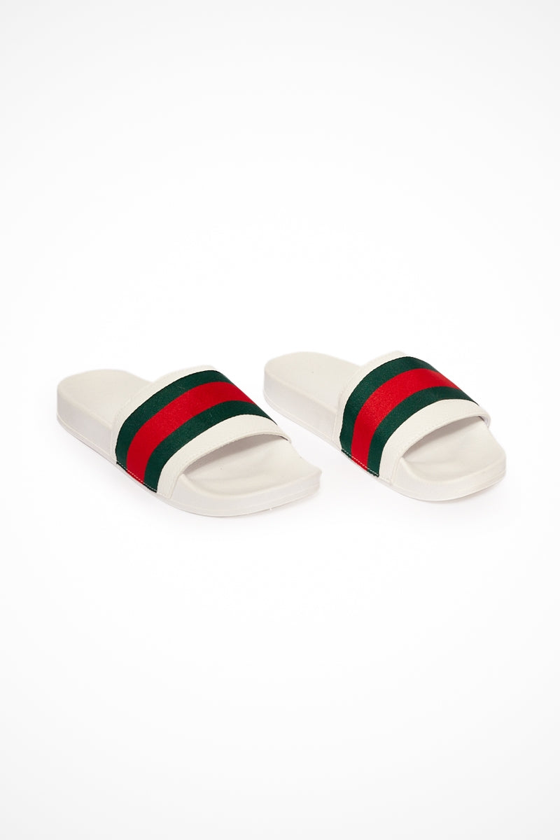 Rudie - White Striped Sliders 