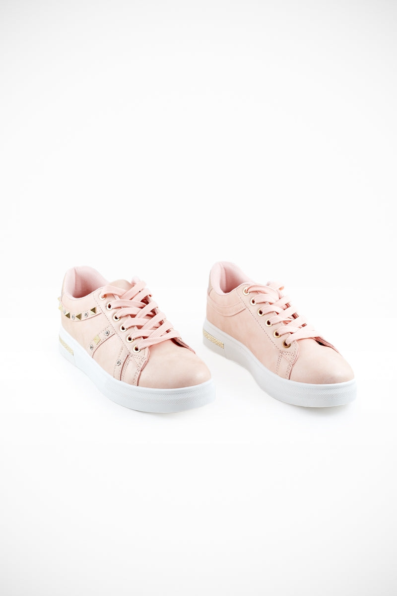 Maple - Pink Studded Trainers