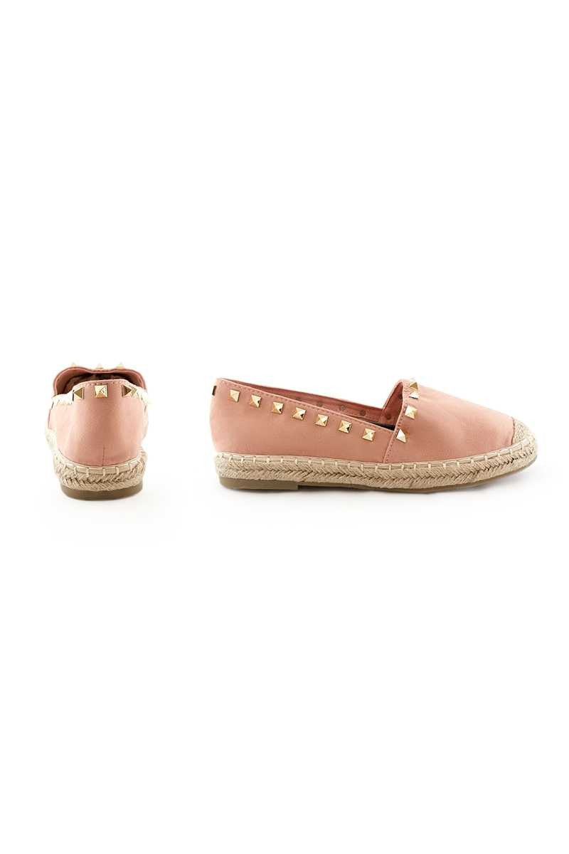 Amera- Pink Suede Studded Espadrilles