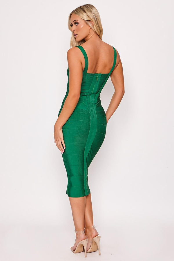 Amber - Green Bandage Midi Dress